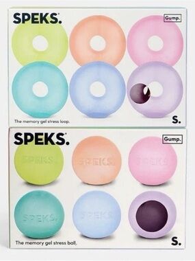 SPEKS Gump Memory Gel Stress Ball 2 Pack of 6 Mini Fidget Squeeze Toy SHIP TODAY